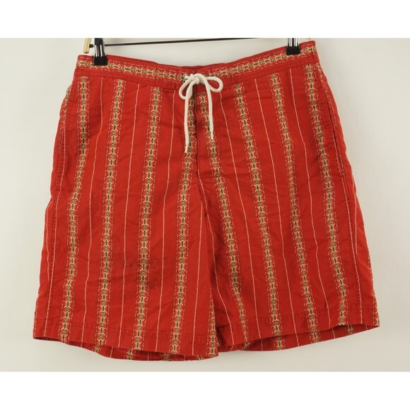 Vintage Polo Sport Ralph Lauren Men's Small Red Southwestern Stripe Swim Shorts - Picture 1 of 10